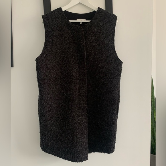 OAK + FORT Charcoal Grey Mid-length Vest w/Pockets - Picture 6 of 10
